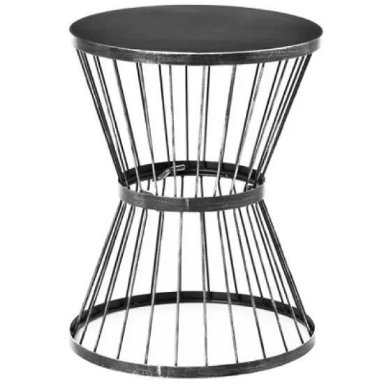 CAVINAS 16" Steel Patio Side Table,Hourglass Outdoor End Table,Detachable Accent Table for Outdoor&Indoor Use,Outdoor Furniture,Modern Coffee Table image {4}