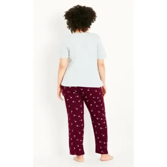 Women's Plus Size  Snooze Sleep Set - berry | EVANS image {1}