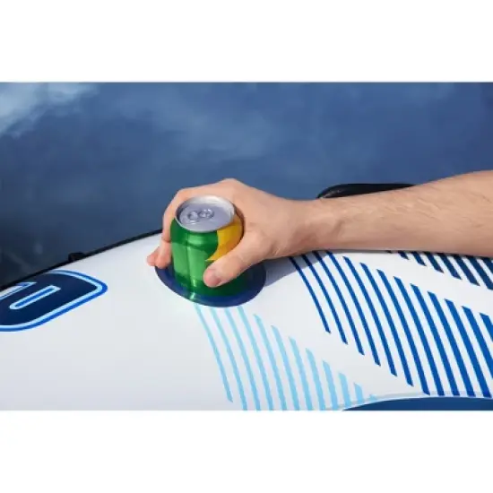 Bestway 43116E Hydro Force Rapid Rider Inflatable River Lake Pool Inner Tube Float with Built In Backrest and Wrap Around Grab Rope, Blue and White image {3}