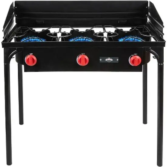 Hike Crew Triple-Burner Camping Stove, Portable Propane Stovetop W/Bag image {3}