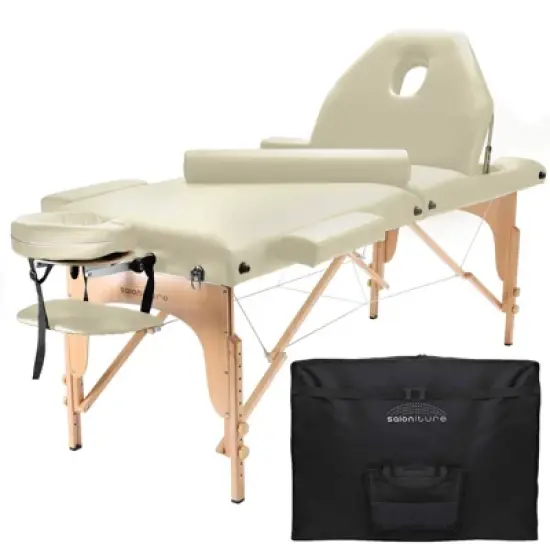 Saloniture Professional Portable Massage Table with Backrest image {8}