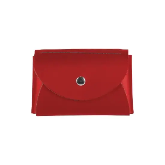 JAM Paper Italian Leather Business Card Holder Case with Round Flap Red 2233317457 image {5}
