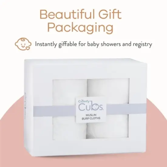 Muslin Burp Cloths Large 100% Cotton by Comfy Cubs image {2}