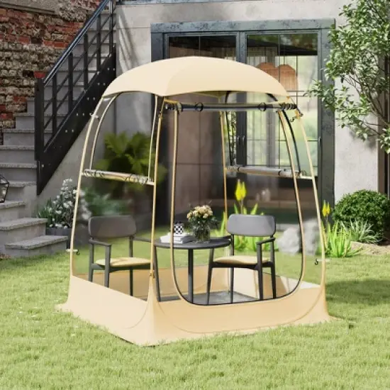 Tangkula 4.2 x 4.2 FT Instant Pop up Tent Weatherproof Shelter Sports Tent for 1-2 People image {1}