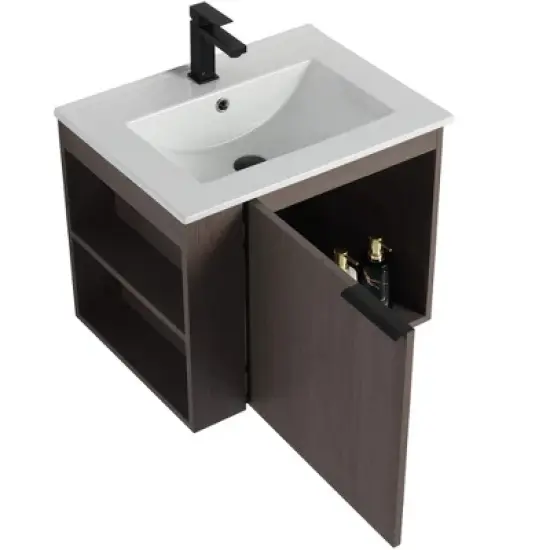 Fine Fixtures Elmridge Modern Bathroom Vanity with White Ceramic Sink image {10}