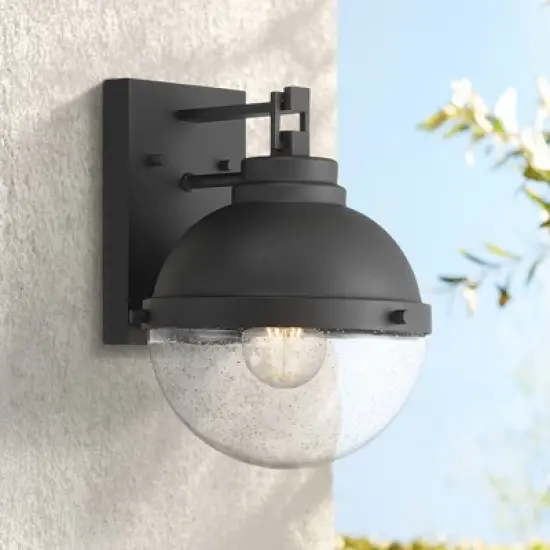 Possini Euro Design Possini Euro Sargasso 11" Black Marine Outdoor Wall Light Set of 2 image {8}