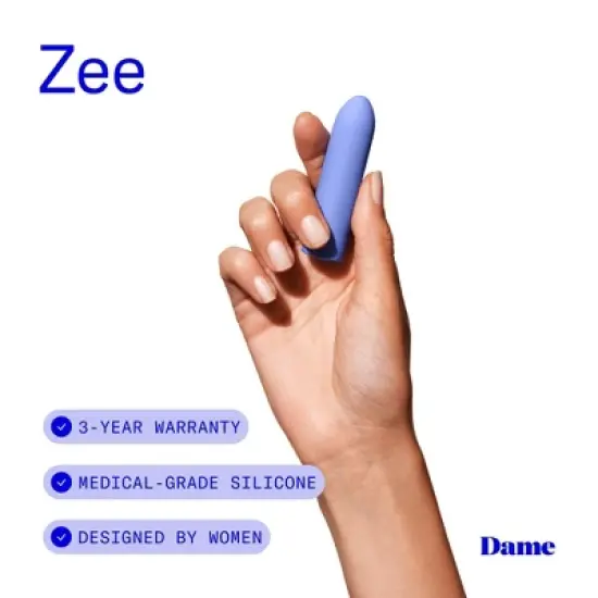 Dame Zee Travel-Sized Bullet Vibrator - Periwinkle image {2}