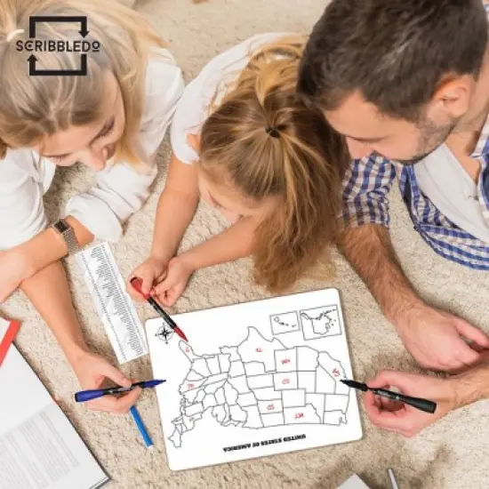 SCRIBBLEDO USA Map Dry Erase Board 11"x14" image {5}