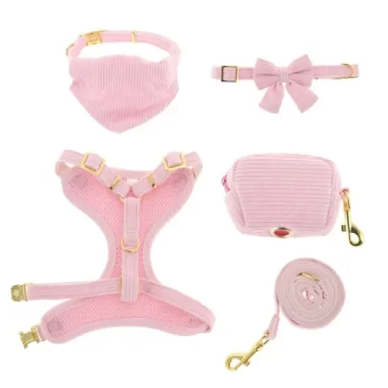 Unique Bargains Adjustable Dog Harness Pink 1 Set image {4}