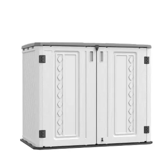 WELLFOR 185 gal Horizontal Storage Deck Box Beige image {9}