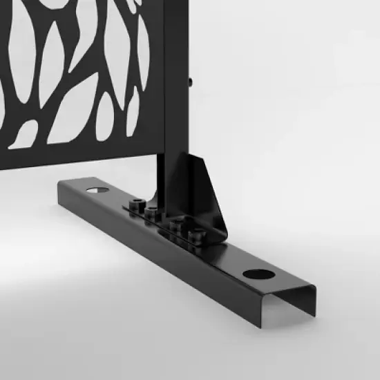 Lirago Black 72 in. Galvanized Metal Outdoor Privacy Screens Garden Outdoor Fence image {7}