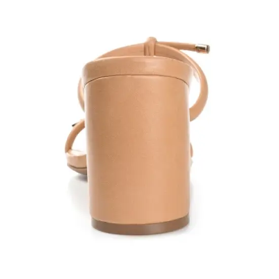 Journee Collection Womens Jessa Tru Comfort Foam Open Square Toe Block Heel Sandals Tan 9.5 image {2}