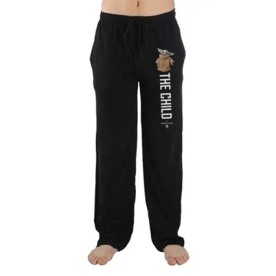 Mens Black Mandalorian Baby Yoda The Child Sleep Pajama Pants image {3}