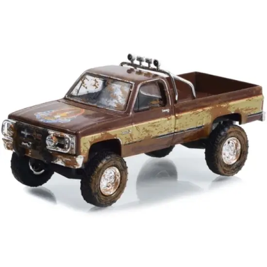 1982 GMC K-2500 Sierra Grande Pickup Truck Brown and Gold (Dirty Version) "Fall Guy" 1/64 Diecast Model Car by Greenlight image {1}