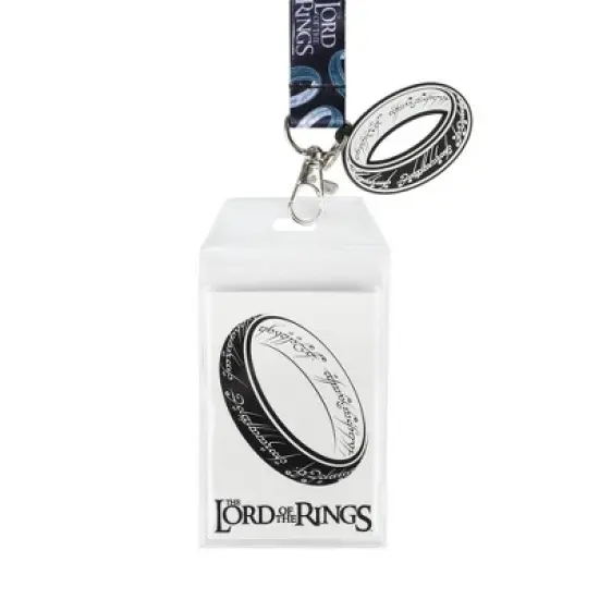 Lord Of The Rings The One Ring 22&rdquo; Black & White Lanyard WIth ID Sleeve image {2}