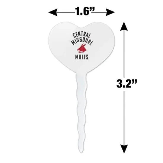 University of Central Missouri Mules Heart Love Cupcake Picks Toppers Decoration Set of 6 image {5}