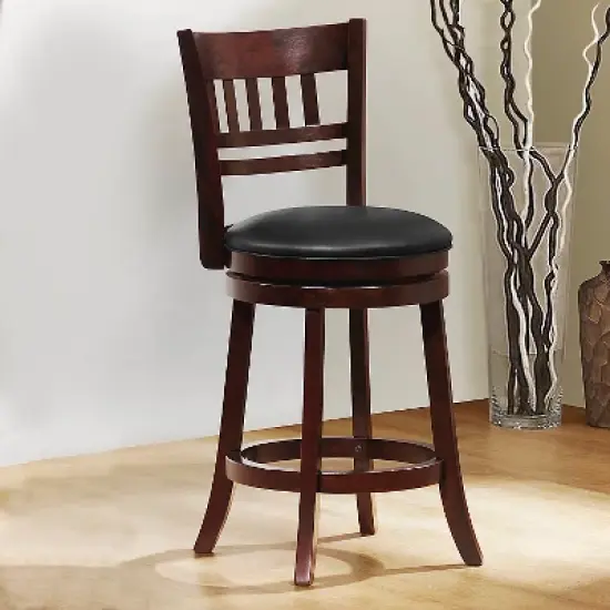 Wolcott Swivel 24" Counter Height Barstool - Charcoal Heather - Inspire Q image {3}