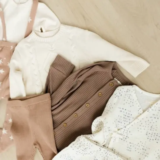 Grayson Collective Baby Ribbed Long Sleeve Jumpsuit - Brown image {6}