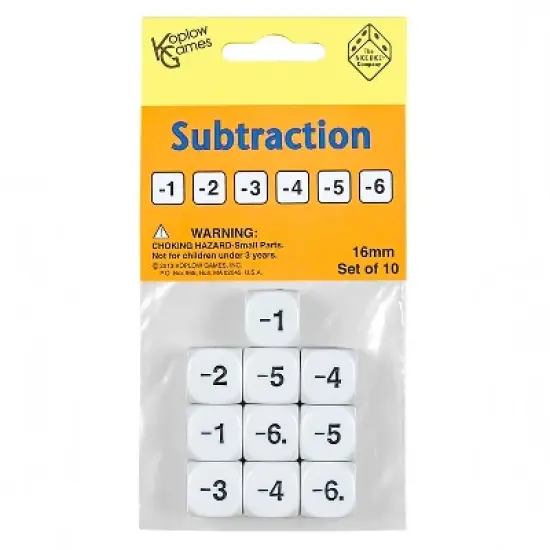 Koplow Games Subtraction Dice, 10 Per Pack, 3 Packs image {1}