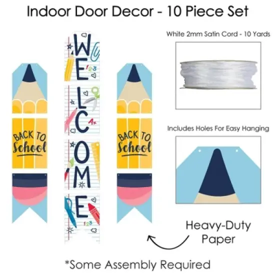 Big Dot of Happiness Back to School - Hanging Vertical Paper Door Banners - First Day of School Classroom Wall Decoration Kit - Indoor Door Decor image {4}