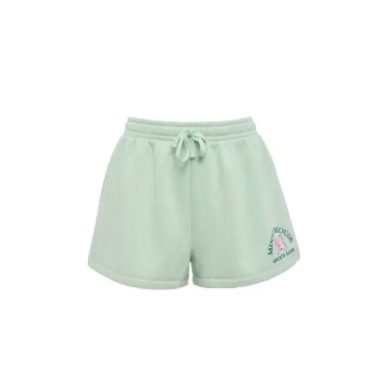 Women Minnie Mouse Sports Club Fleece Shorts - Light Mint Green image {1}
