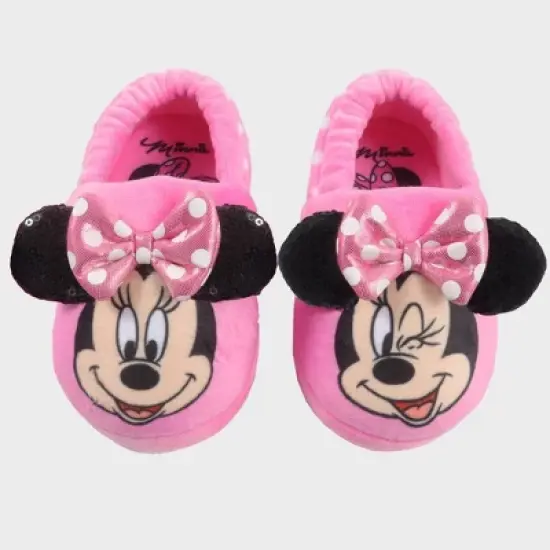 Toddler Girls' Disney Minnie Sock Slippers - Pink image {4}