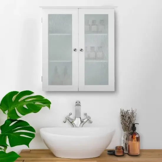 Connor 2 Door Wall Cabinet White - Elegant Home Fashions image {4}