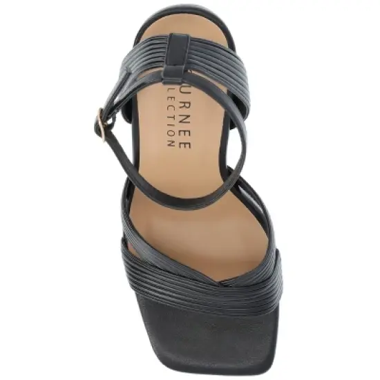 Journee Collection Womens Annett Tru Comfort Foam Mid Heel Open Toe Pumps image {3}