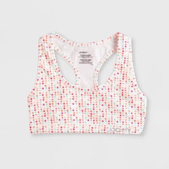 Jockey Generation&trade; Girls' 2pk Dotted Bralette - White/Pink image {1}
