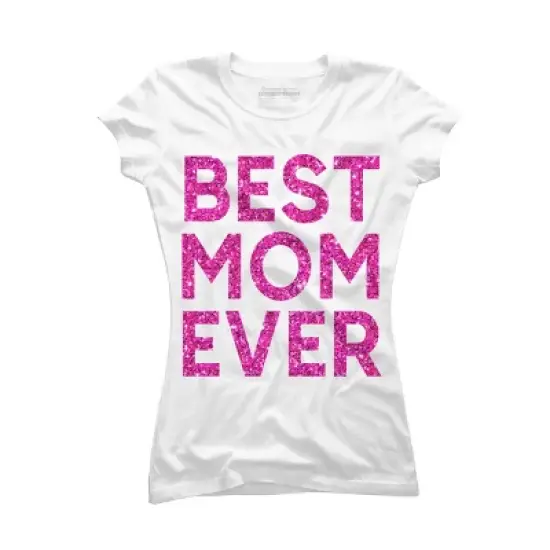 Junior's Design By Humans Best Mom Ever Confetti Text By MeowShop T-Shirt image {3}