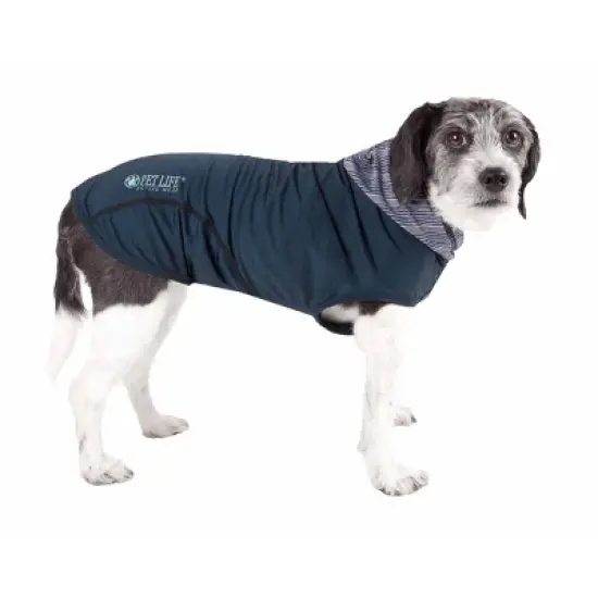 Pet Life Active Pull-Rover Premium 4-Way Stretch Two-Toned Sleeveless Hoodie Dog and Cat T-Shirt - Teal image {8}