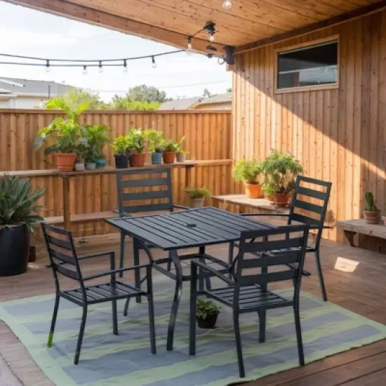 Patio Steel Square 4-Person Dining Set image {4}