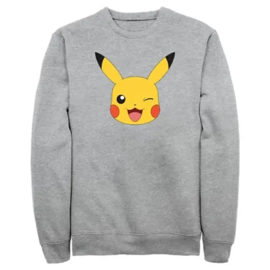 Men's Pokemon Pikachu Wink Face Sweatshirt image {7}