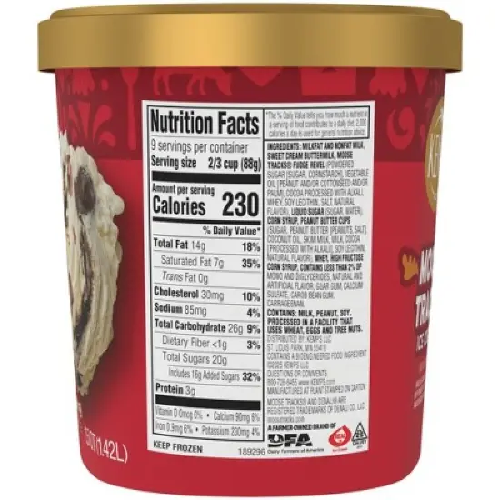 Kemps Moose Tracks Premium Ice Cream - 48oz image {5}