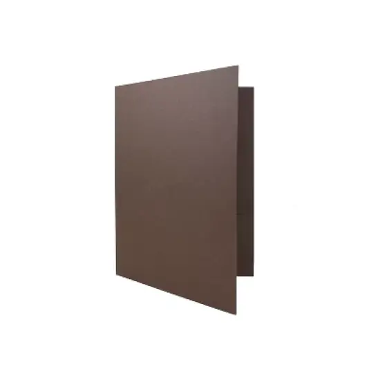 JAM Paper Two-Pocket Textured Linen Business Folders Chocolate Brown 386LBRD image {3}