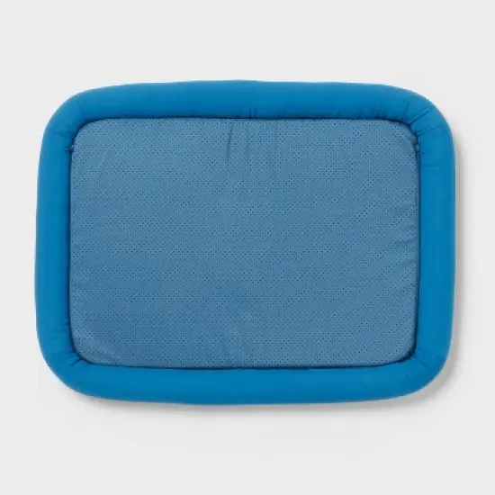 Cooling Mat Bolster Dog and Cat Bed - Sun Squad&trade; Blue/Green/White image {3}