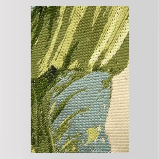 9'x12' Vacation Tropical Rectangular Woven Outdoor Area Rug Green - Threshold&trade; image {3}
