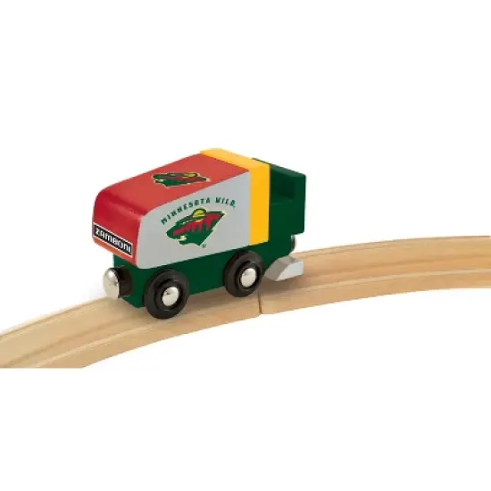 MasterPieces Officially Licensed NHL Minnesota Wild Wooden Toy Zamboni Train Engine For Kids image {5}