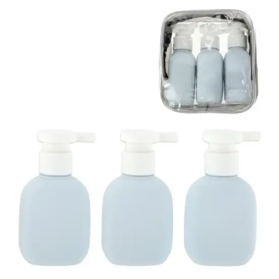 Unique Bargains Compact Plastic Travel Container Set 100ml 3 Pcs image {7}