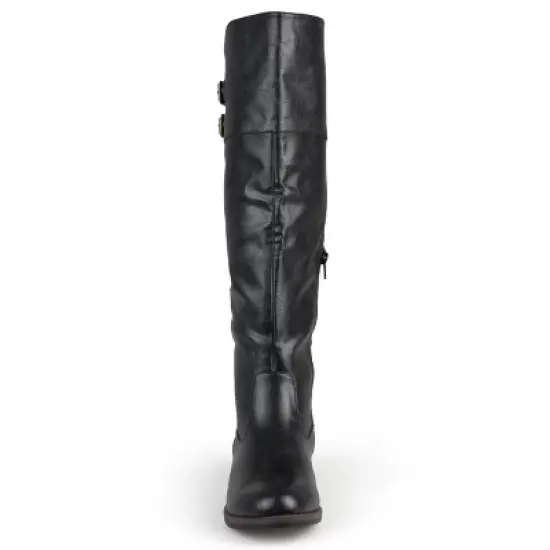 Journee Collection Womens Tori Wide Calf Stacked Heel Riding Boots image {5}