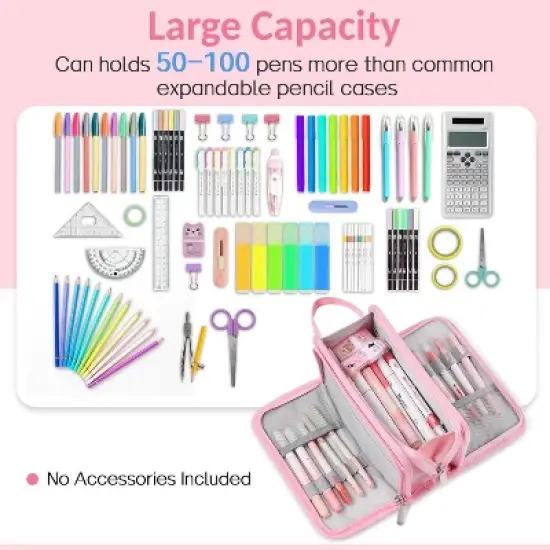 Large Pencil Case, Big Capacity Pencil Pouch Pen Bag with 3 Compartment, Portable Canvas image {2}