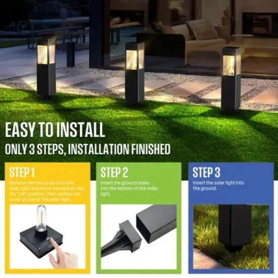 Westinghouse 30 Lumens Solar Filament LED Bollard Path Light &ndash; 6-Pack image {3}