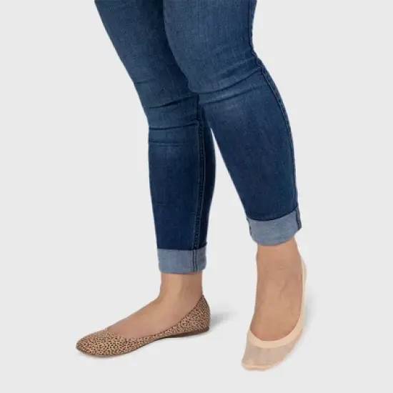 Peds Women's 2pk Laser Cut Liner Socks - Nude 5-10: No Show, Hidden Gel Heel Grip, Stretch Knit, Machine Washable image {2}