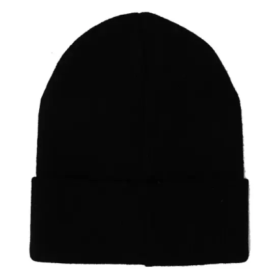 Demon Slayer Tanjiro Earring Embroidered Plain Black Cuffed Knitted Winter beanie Hat image {2}