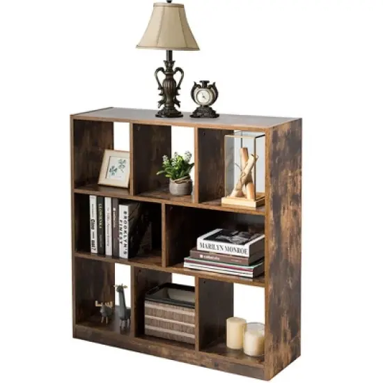 Costway Bookcase Industrial Freestanding Bookshelf Storage Organizer w/ Open Compartments image {4}