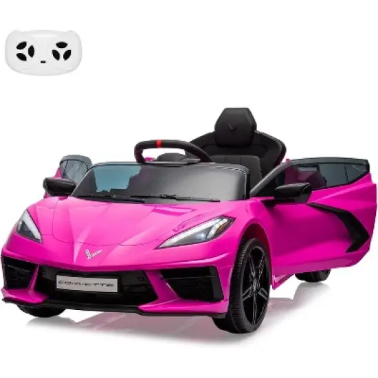 Acekool 12V Licensed Corvette Kids Ride-On Car with Remote, LED Lights, Music, Dashboard &ndash; Battery Powered Toddler Sports Car image {12}