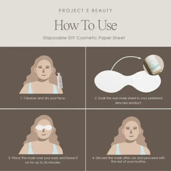 Project E Beauty 1000pcs Disposable Eye Masks | Non-Woven Cotton Pads | 100% Cotton Sheet Masks for Eyes | DIY Eye Mask for Toner, Serum, or Lotion image {5}