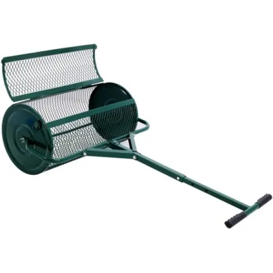 SKRAN 24-Inch Rotating Drum Compost Screen,Compost Spreader Metal Mesh,T Shaped Handle for Planting Seeding,Lawn Care Manure Spreaders Roller image {1}