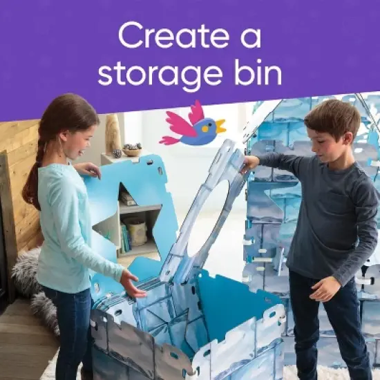 HearthSong 32-Panel Igloo Fantasy Forts Indoor Building Kit with Hook and Loop Connectors image {8}