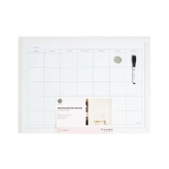 U Brands 17"x23" Thin D&eacute;cor Frame Dry Erase Calendar White image {2}